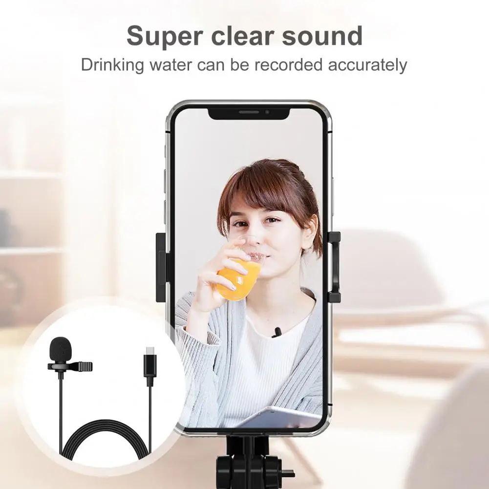 Lavalier ميكروفون حساس ضياع الحد من الضوضاء المحمولة نوع-C جهاز كمبيوتر شخصي السلكية ميكرفون تسجيل ل عرض حي
