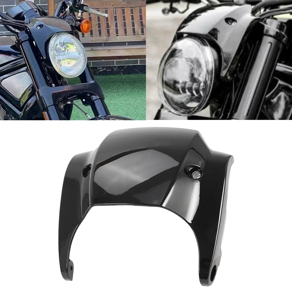 

Motorcycle Gloss Black Short Front Mask Headlight Fairing Cover For Harley V-Rod Night Rod Muscle 2012-2017