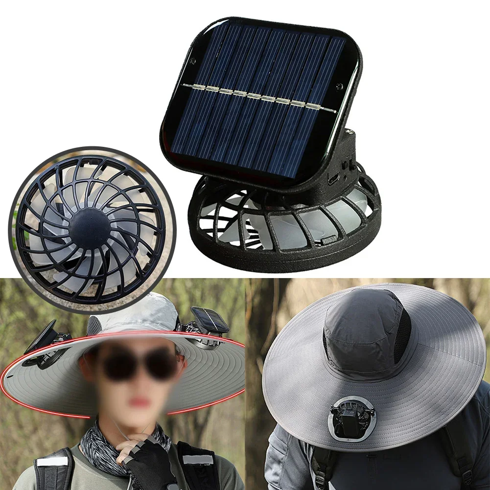 

Adjustable Speed Fan Hat Fan For Camping For Hot Weather Wide Brim Compatibility Adjustable Wind Speed Lightweight