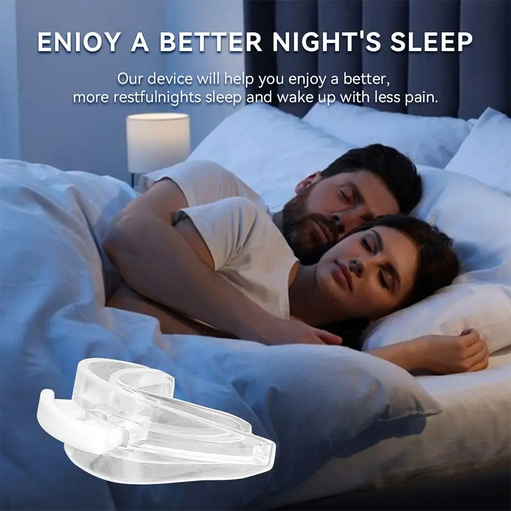 Anit-Snore Mouthpiece Soft Silicone Portable Anti Snore Device Sleep Tight Mouth Guard Stopper For Snoring Men Women Adjustable