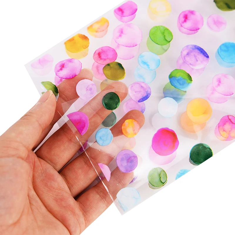 50pcs Rainbow Polka Dot Candy Cookie Bag Birthday Party Biscuit Gift Packaging Cellophane Bags Wedding Baby Shower Supplies