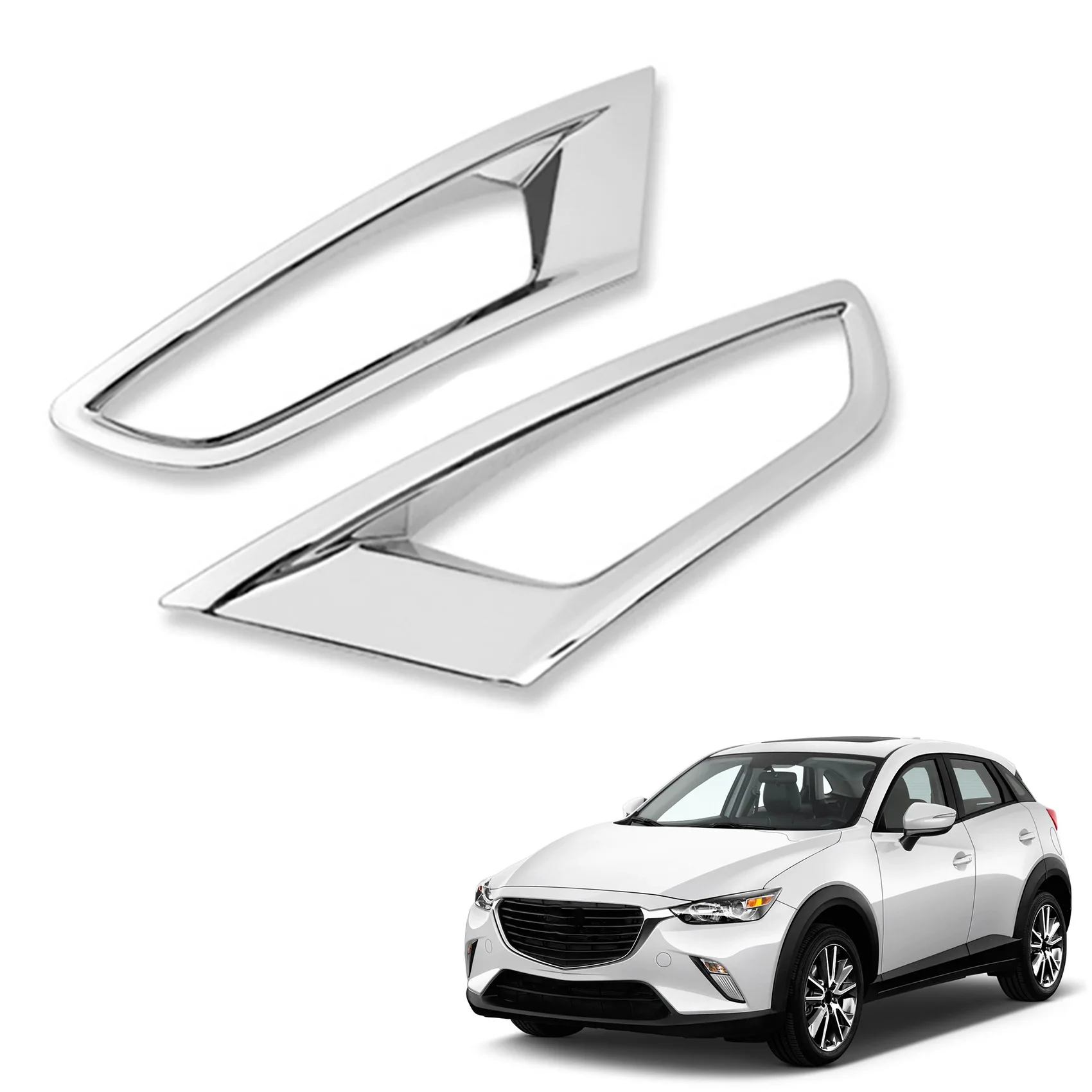 For Mazda CX3 CX-3 2016 2017 2018 ABS Chrome Rear Fog Light Lamp Cover Trim Foglight Bezel Decoration Frame