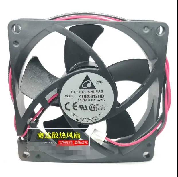 Delta Electronics AUB0812HD DC 12V 0.27A 80x80x20mm 2-Wire Server Cooling Fan