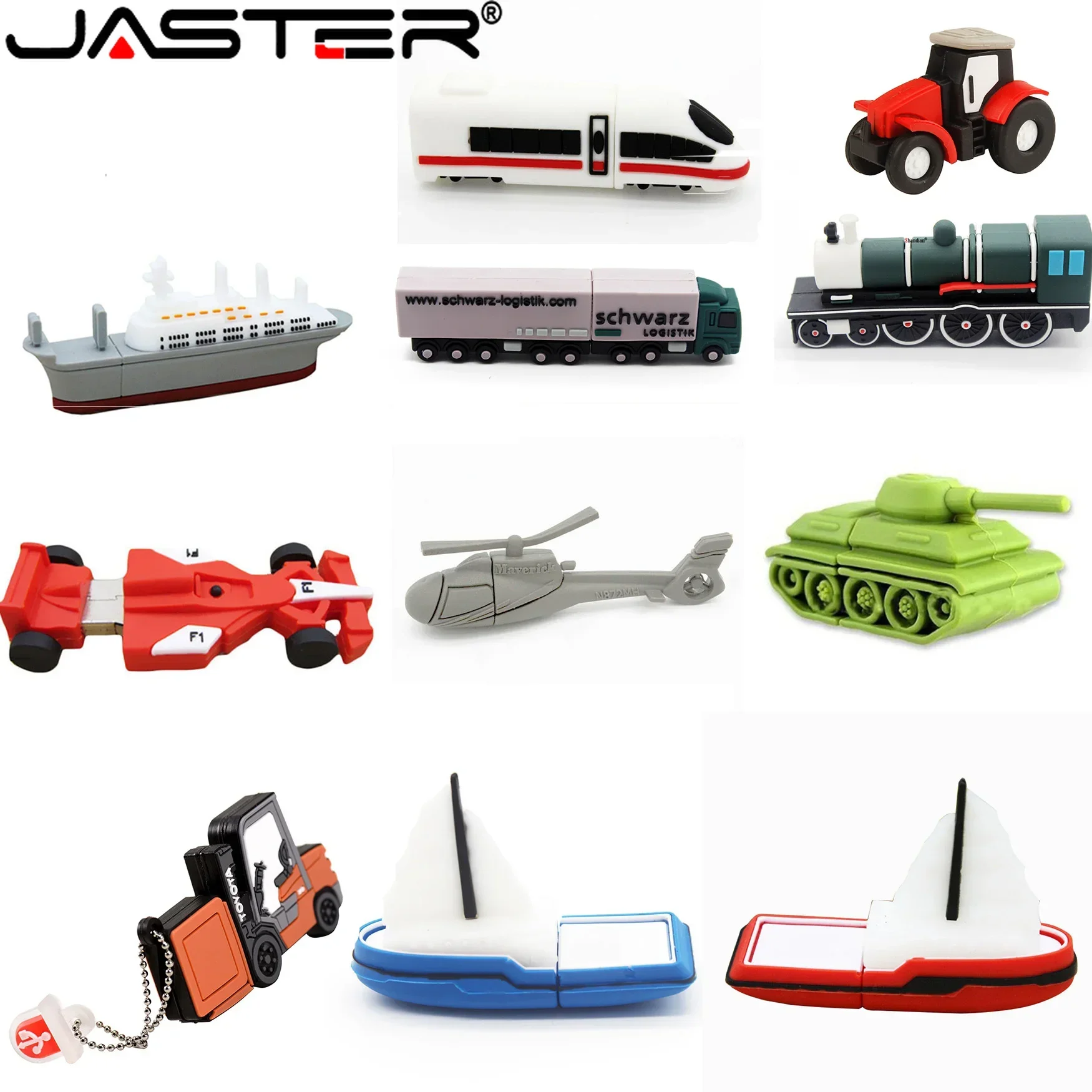 JASTER Pen Type Vehicle 2.0 USB Flash Drive Toy USB16GB 32GB 64GB 128GB hildren's Gift Flash Stick Aircraft High-Speed Rail