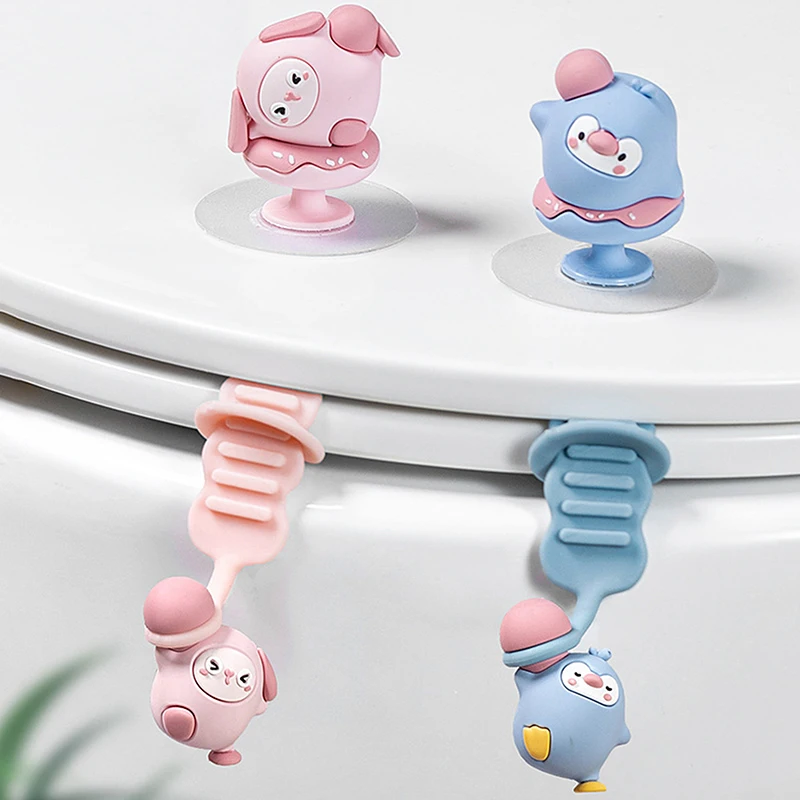 

Cartoon Toilet Lid Lifter Seat Silicone Handle Holder Toilet Lid Lift Tool Bathroom Toilet Accessories Sanitary Lifter