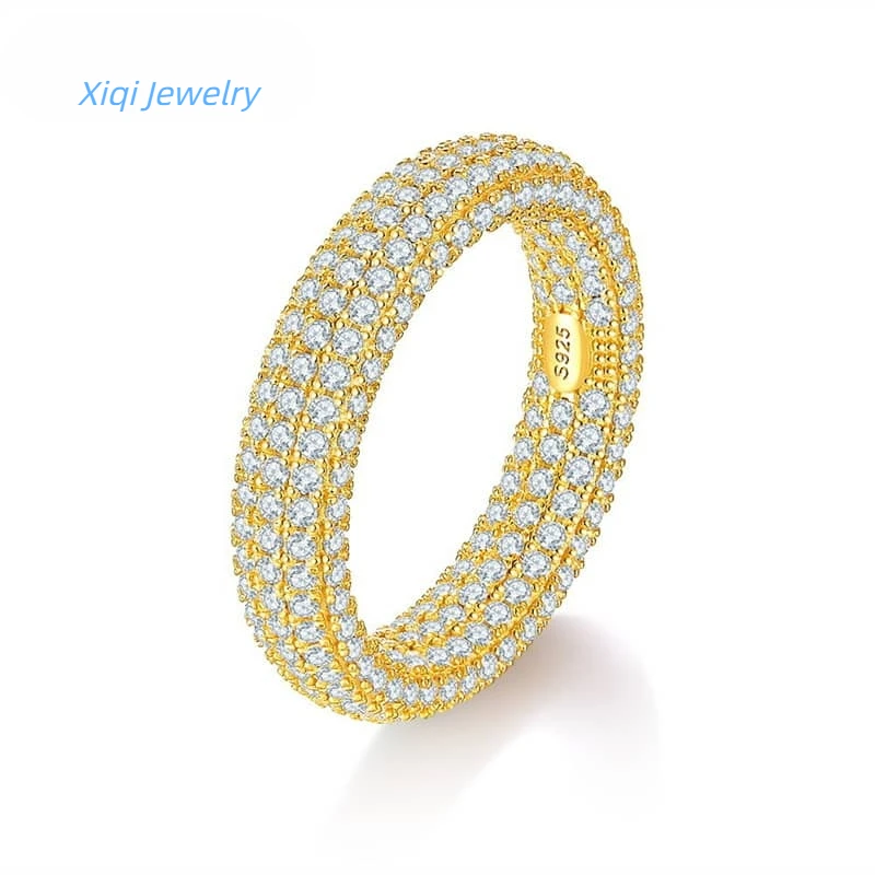 

Xiqi Jewelry 925 Sterling Silver, GRA Certified, Moissanite Men's Ring, Couple's Ring, Women's Moissanite Diamond Ring, Hip-Hop,