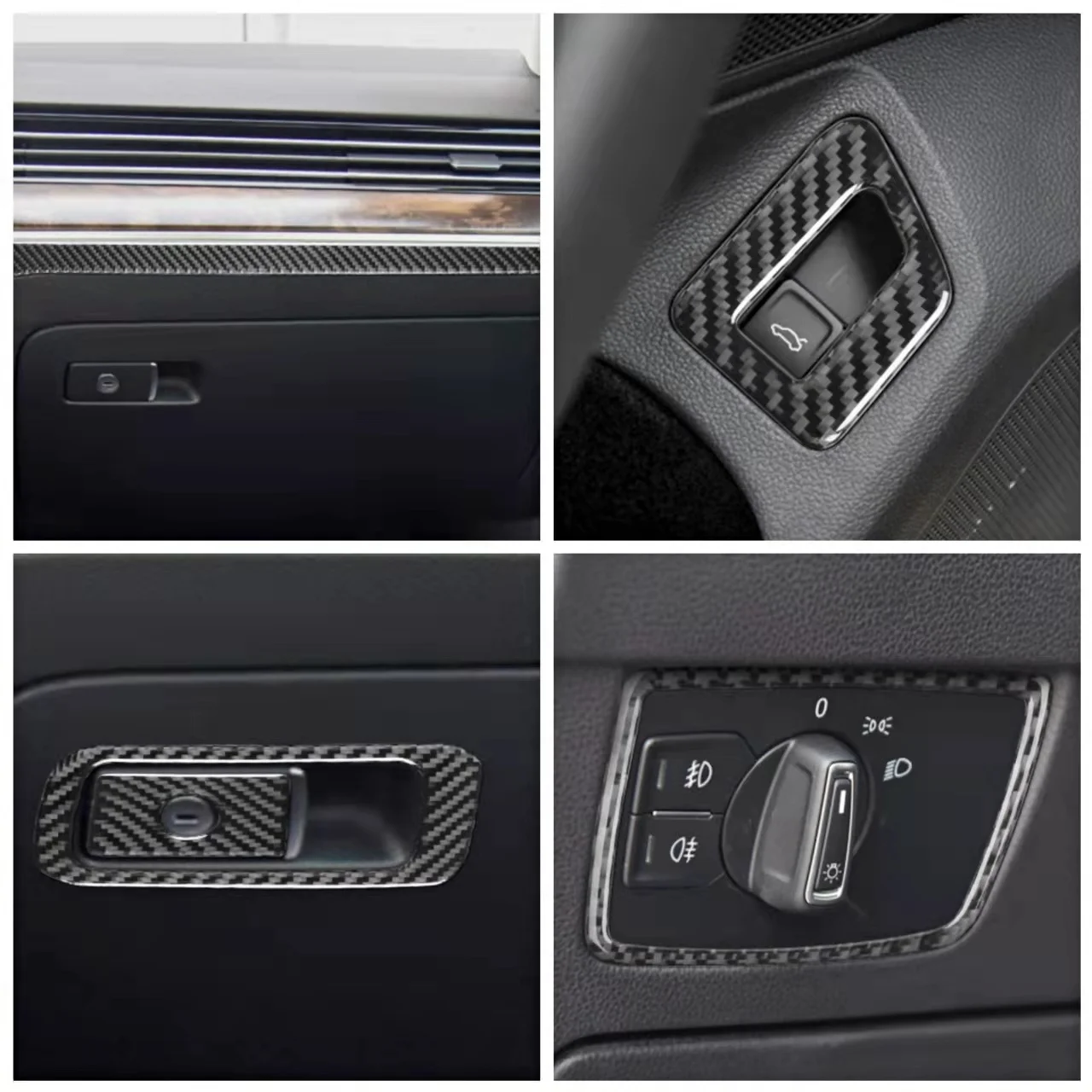 Carbon Fiber Car Inner Decoration Stickers For Volkswagen VW Magotan Arteon 2017-2019 Center Console Cover Trim Car Accessories