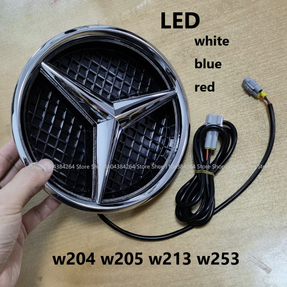 LED light Front Grilled Embelm badge For Mercedes benz W204 W205 W212 W213 W253 ML W166 CLA C117 W176 W177 C E GLK X204 GLA GLC