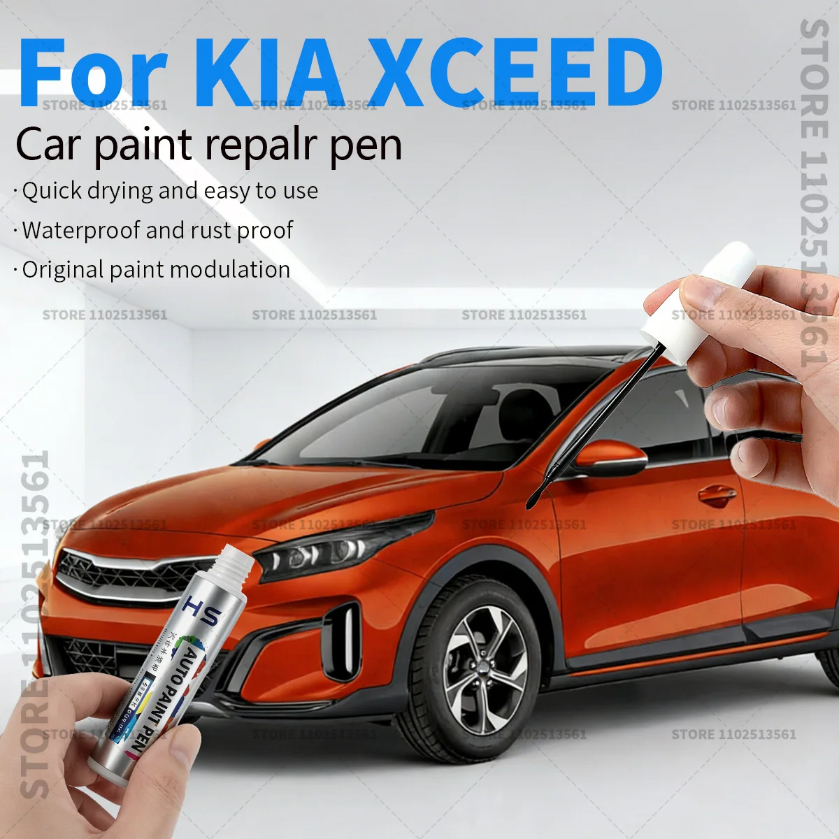 Car Paint Repair Pen For KIA XCEED Paint Scratch Repair Accessories Blue Flame White Black Yellow Green Silver Copper Stone