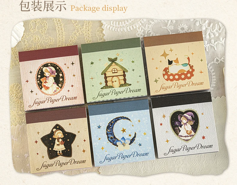 Journal GO 30 Seiten Collage-Stickerbuch Sugar Wrap Dream Vintage Girl House Label Landschaftsmaterial Kreatives Journal-Schreibwarenset – Detail 12