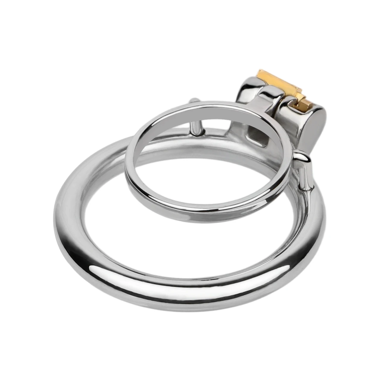 FRRK Mała klatka na penisa ze stali nierdzewnej dla mężczyzn, erotyczny blokada cewki moczowej, zabawki erotyczne, podwójne pierścienie na penisa, urządzenie do krępowania penisa dla sissy.