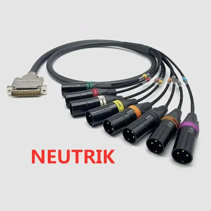 1 meter 06 DB25 to XLR Male Analog 8 Channels Balanced Audio Snake Cable for Studio Audio signal Interface
