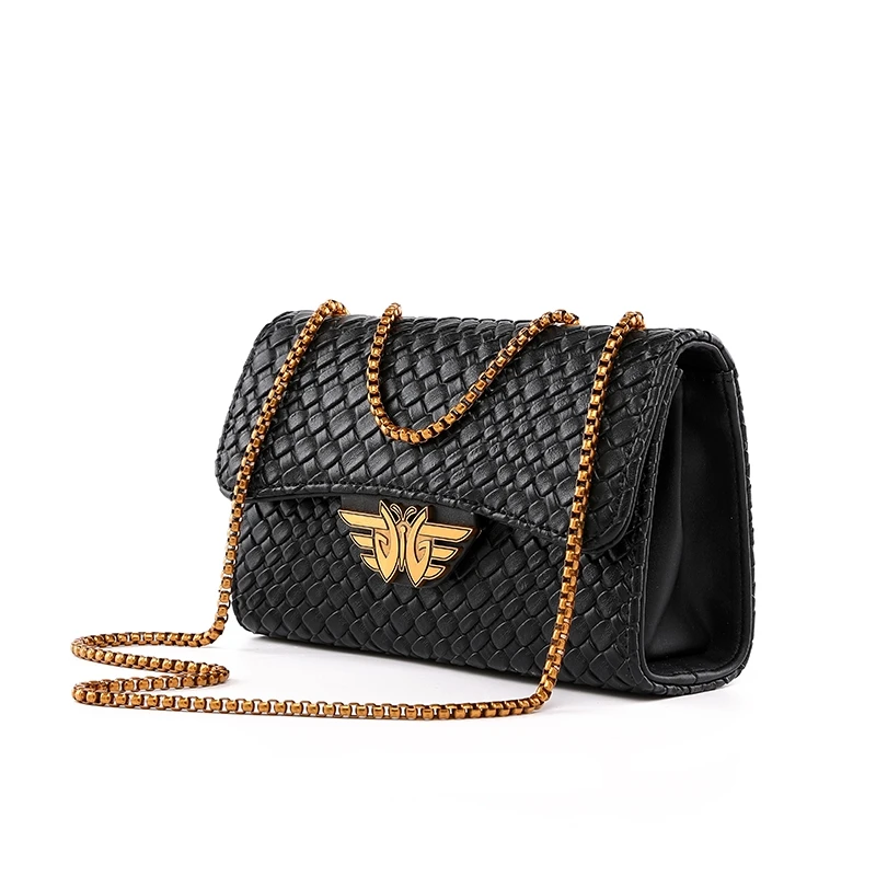 2024 NEW Fashion Ladies Crocodile Flap Bag Designer Handbags Women Bags Black Small Day Clutch Gold Chain Girls Crossbody Bags