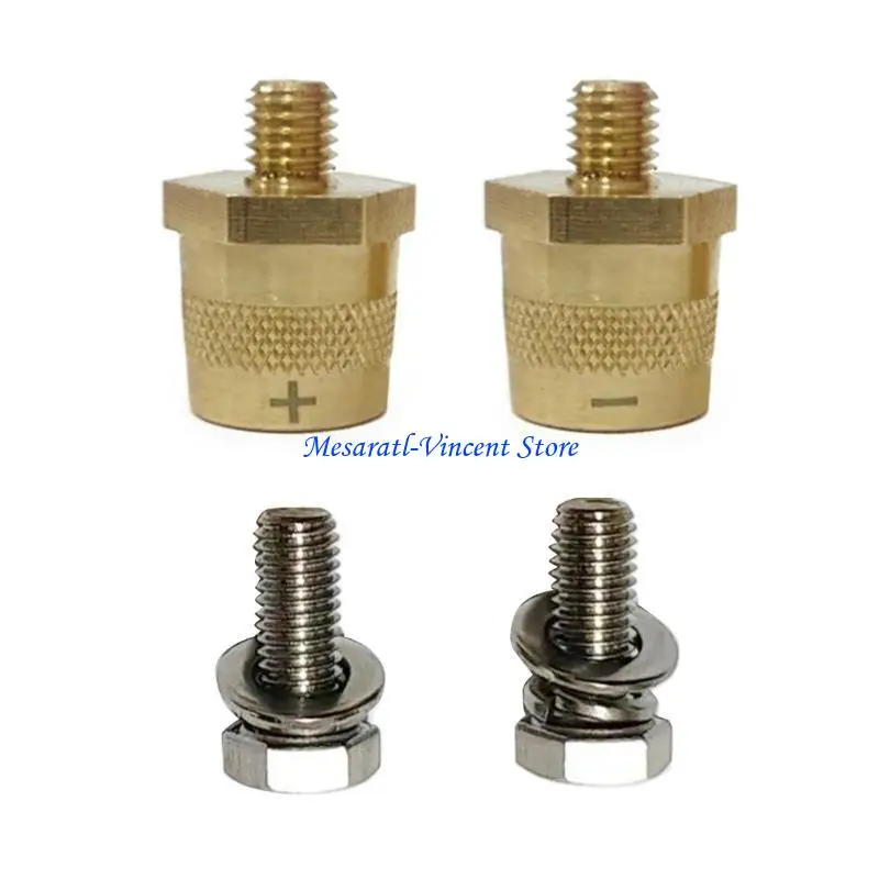 A70F Stainless Steel Screws Battery Terminal Pair 6/8mm Thread Easy Wiring Durable