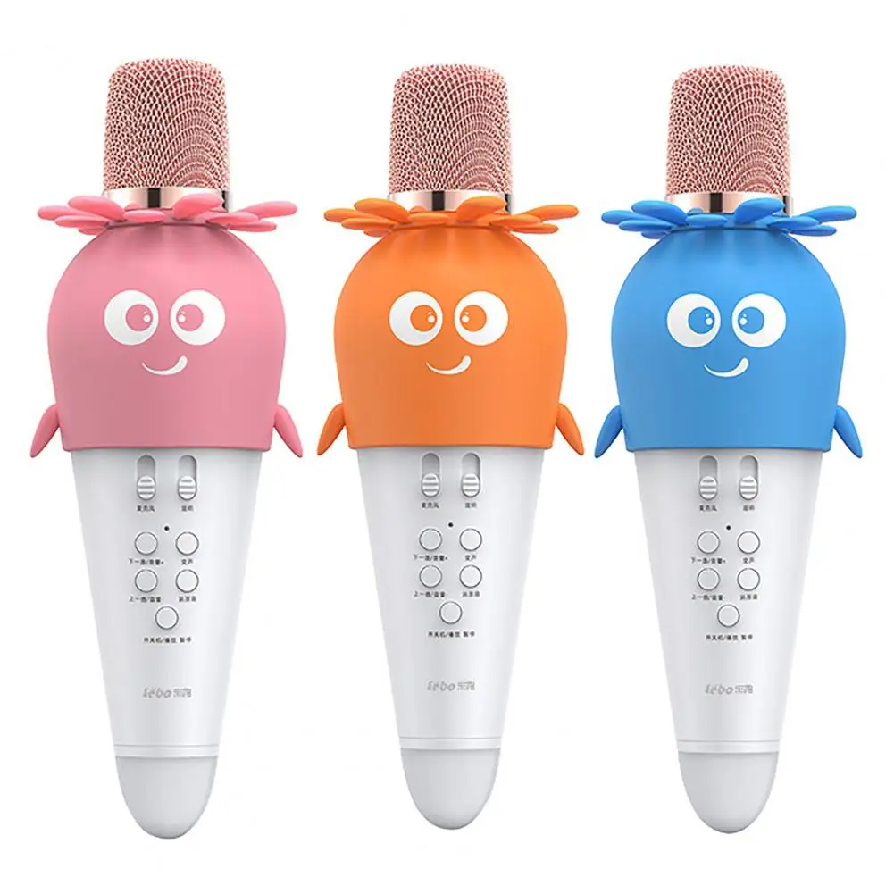 K5 Wireless Microphone Bluetooth Home Karaoke Microphone Cartoon Carrot Children Handheld Microphone Audio microfone condensador