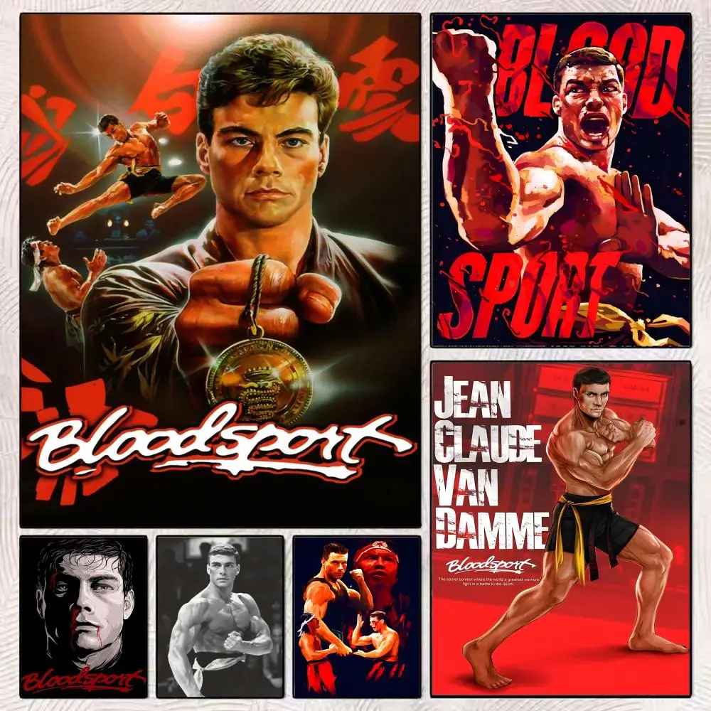

B-Bloodsport Action movies Poster HD Art Mural Wallart Poster Waterproof Vintage Print Decor for Home Decoration DIY Durable
