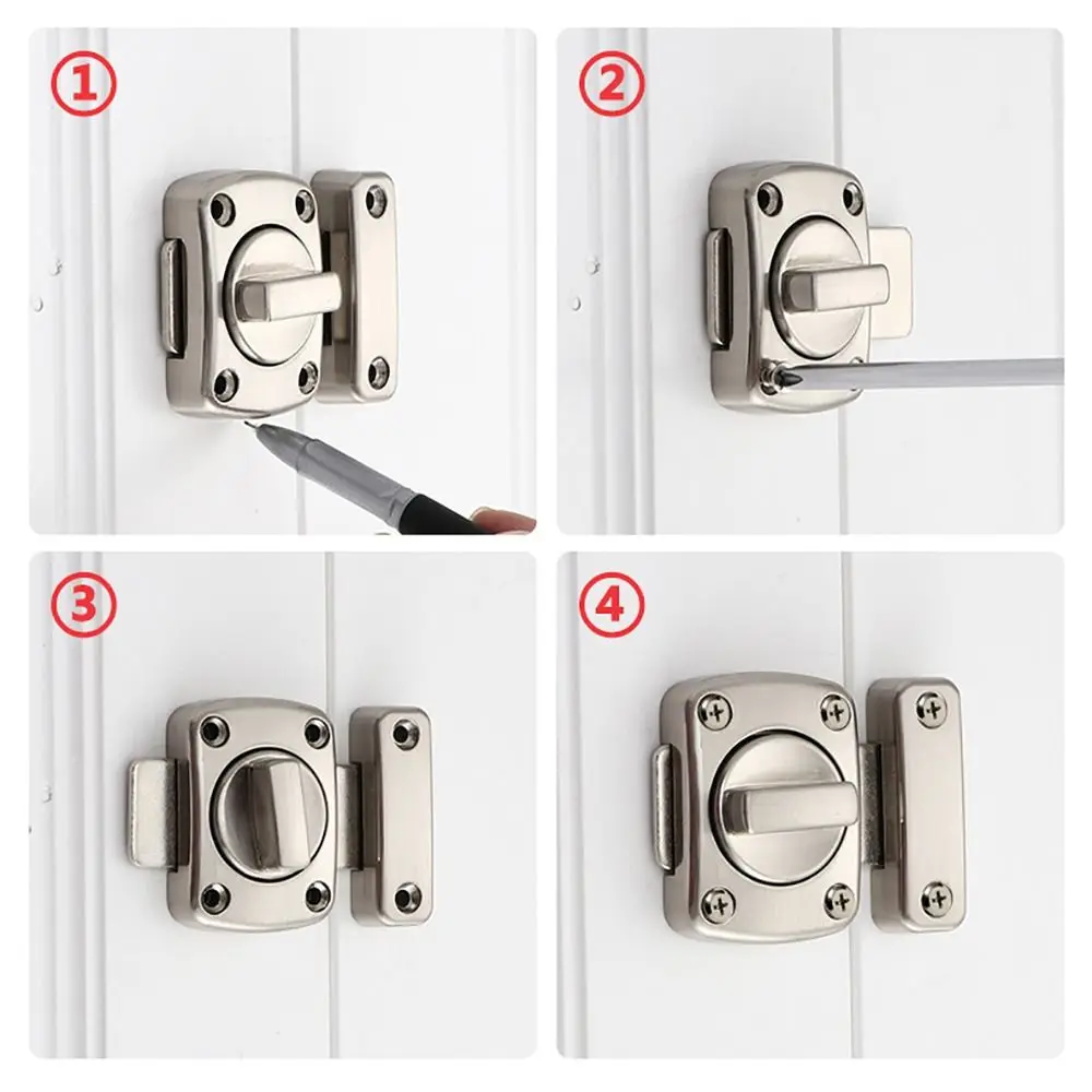 Universal Sliding Gate Lock Door Lock Security Protection Right Angle Door Bolt No-punching Thickened Door Catch Buckle Home