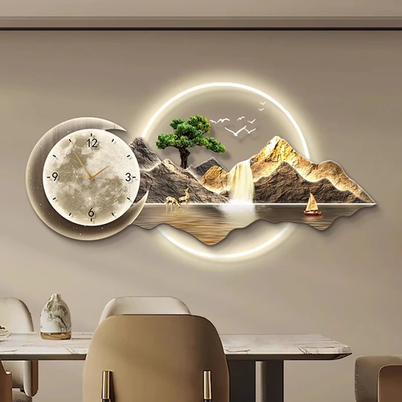 Restaurant Design Wall Watch Long Modern Big Size Art Mural Interior Wall Clocks Accent Reloj De Pared Ornaments Home Decor