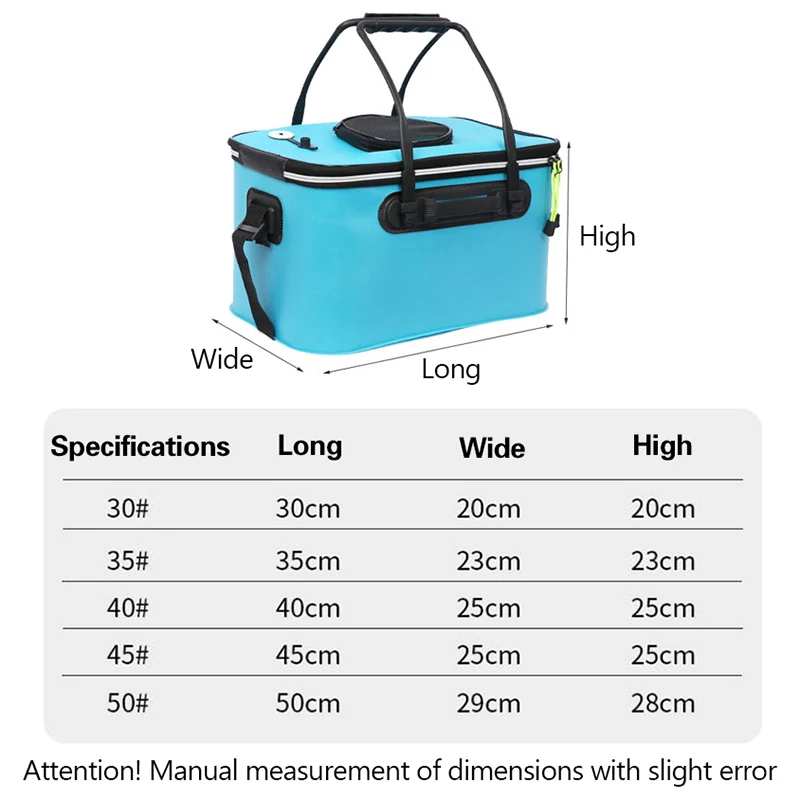 Portable EVA Fishing Bag Collapsible Fishing Bucket Breathable Live Fish Box Camping Water Container PanBasin Tackle Storage Bag