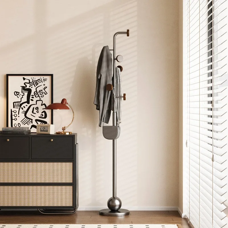 

Retro Stand Floor Coat Rack Solid Wooden Clothes Hanger for Bedroom Minimalist Entryway Storage Modern Living Room Coat Hanger