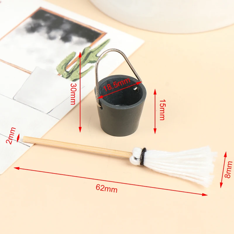 دمية مصغرة الراتنج حديقة المطبخ ممسحة دلو ، التظاهر اللعب الأثاث ، ألعاب لطيف ، الهدايا الإبداعية الهدايا ، الهدايا الكلاسيكية ، 1:12 ، 1 Set