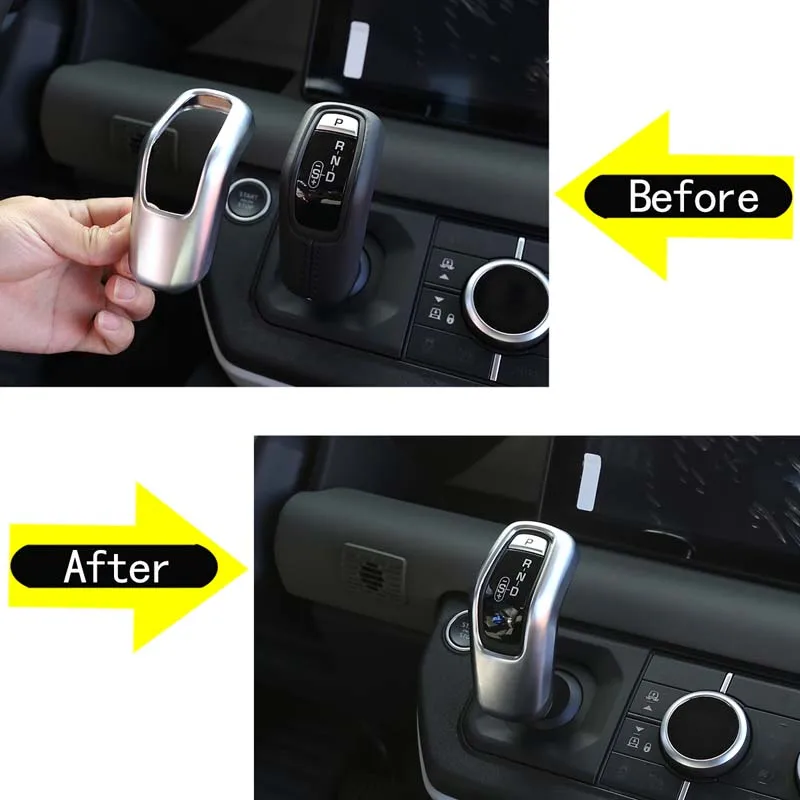 

For Land Rover Defender 2020-2023 car central control gear decorative cover ABS pearl chrome car gear head decorative cover