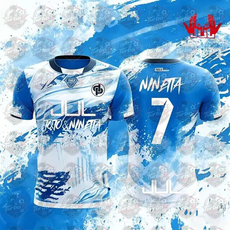 Maillot de football pour homme grande taille, séchage rapide, pour sports de plein air, collection 90 Minutes Series Mm9 Jul, T-shirt de fitness pour homme