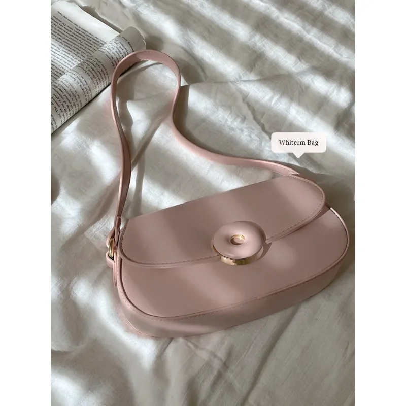 Shoulder Bags for Women PU Leather Fabric Summer New Fashion Temperament Solid Color Casual Simple Sweet Daily Commute Shopping