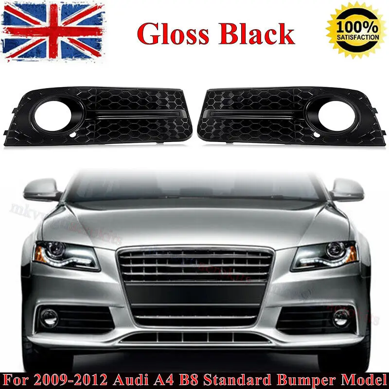 

Black RS4 Honeycomb Style Front Fog Light Cover Grilles For Audi A4 B8 2009-2012