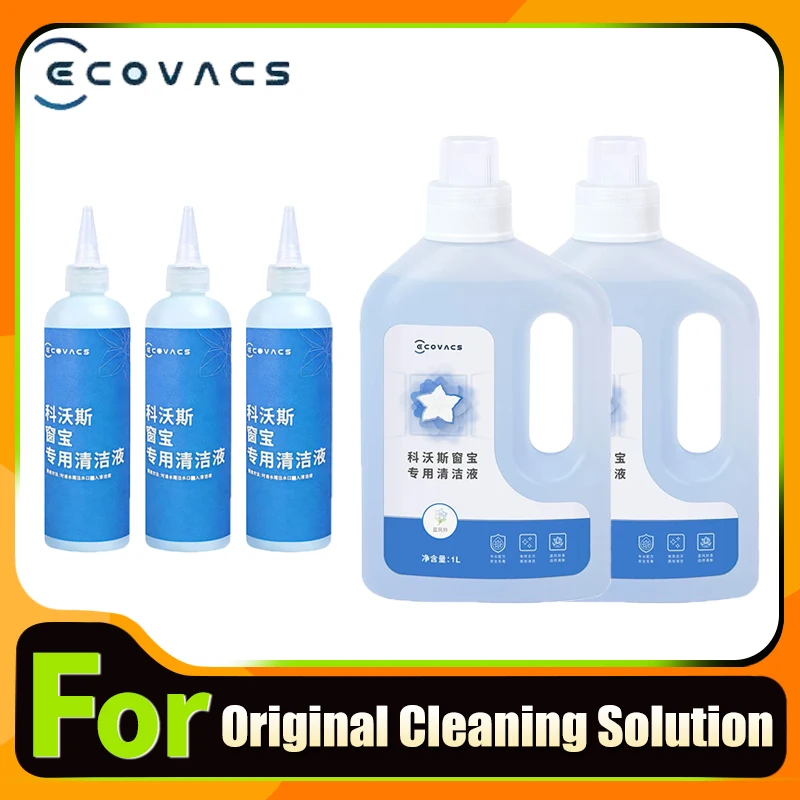 Original Cleaning Fluid For ECOVACS Winbot W2 OMNI/ W2 PRO/ W1S /W1 PRO Cleaner Liquid 1L Vacuum Cleaner Solution Agent parts