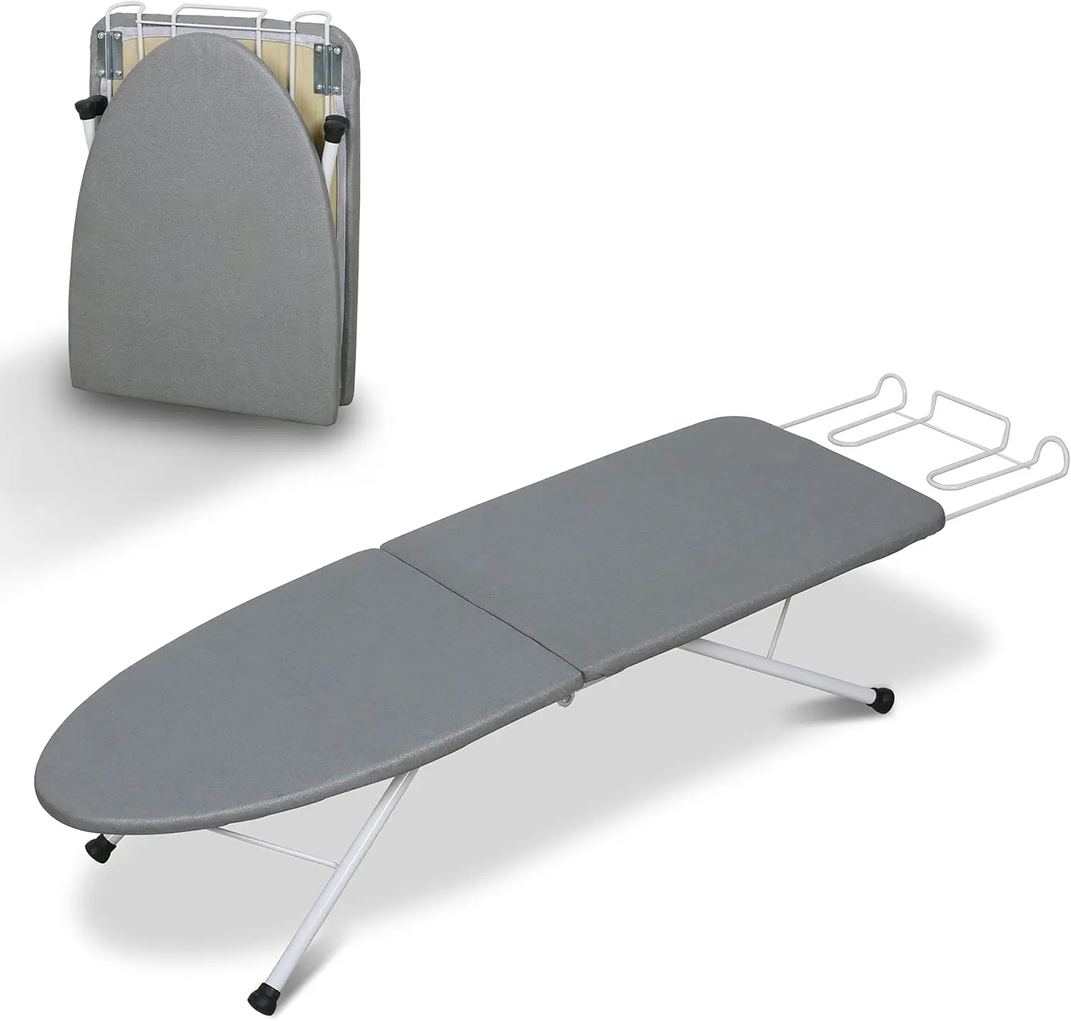 

Portable Foldable Ironing Board with Heat Resistant Cover, 31.5x11.8x7 Inches, Grey - Space-Saving Design for Easy Storage