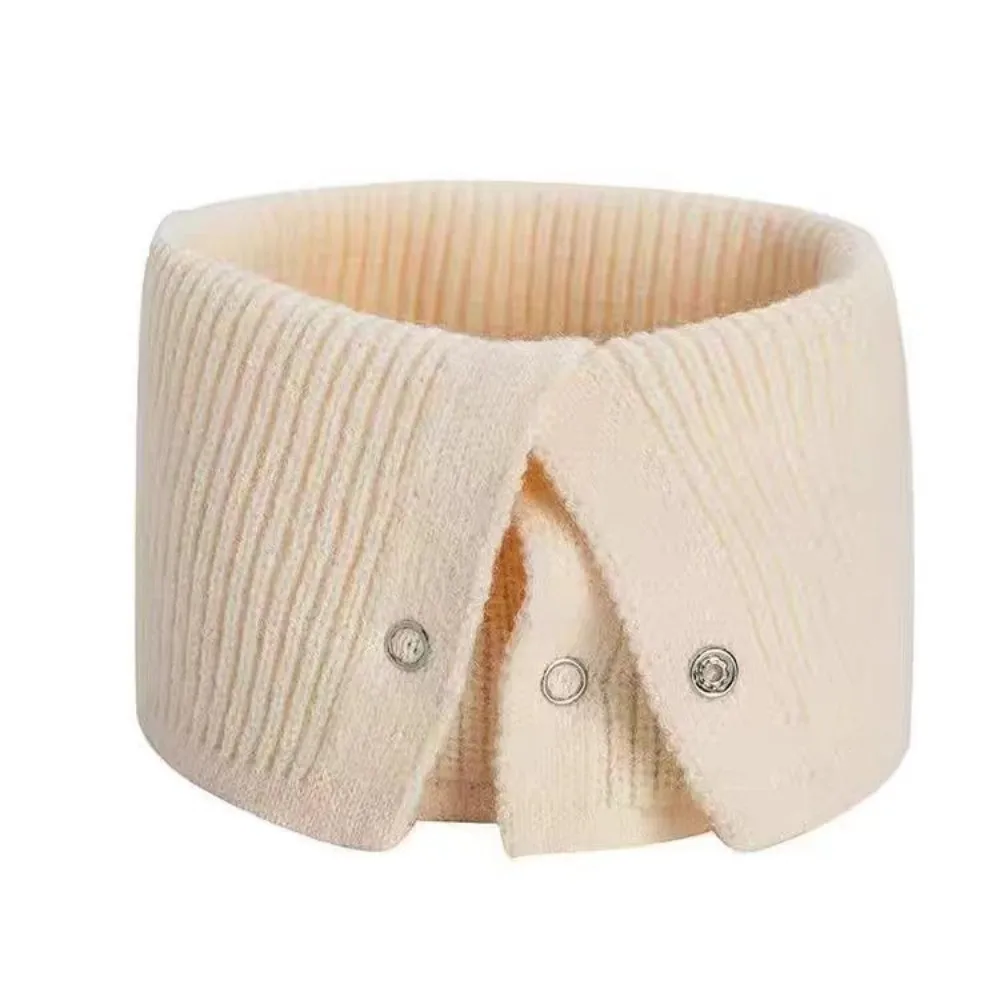 New Windproof Neck Warmer Warm Versatile Knitted Scarf Solid Color Coldproof Neckerchief Gift