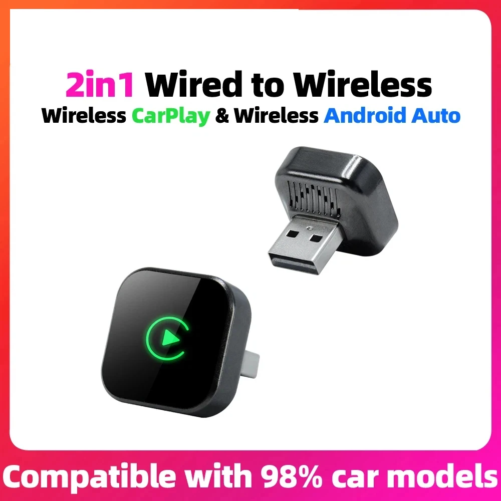 دونجل CarPlay اللاسلكي محول تلقائي Android 2 In1 أنظمة السيارة الذكية AI صندوق ذكي للسيارة مع CarPlay السلكي #1