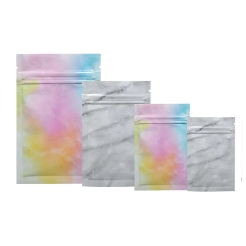 1000Pcs Aluminum Foil Mylar Storage Bags Glossy Grey/Colorful Tear Notch Pouches Household Organizer Bag Smell Proof Ziplock Bag