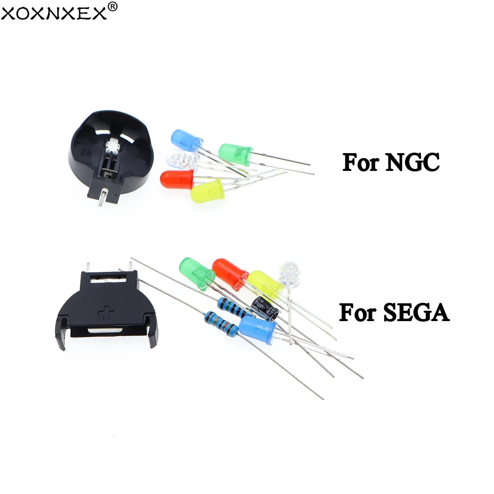 XOXNXEX 1Set Power LED Kit Kondensator Batterie Halter Kit Für NGC Für SEGA Batterie Upgrade DC Controller Ports