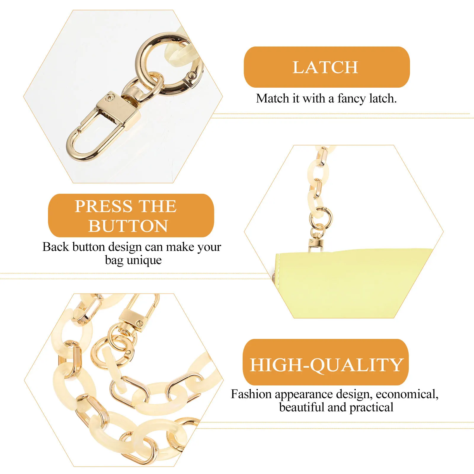 明るい色の樹脂チェーンショルダーストラップファッショナブルな軽量バッグ交換用ストラップ財布ハンドル屋外使用用