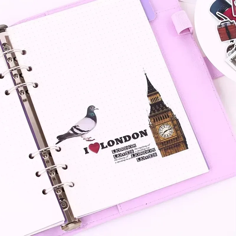 64 Uds. Pegatinas creativas y bonitas hechas a sí mismas para álbum de recortes de cosas antiguas de Londres/pegatinas decorativas/álbumes de fotos