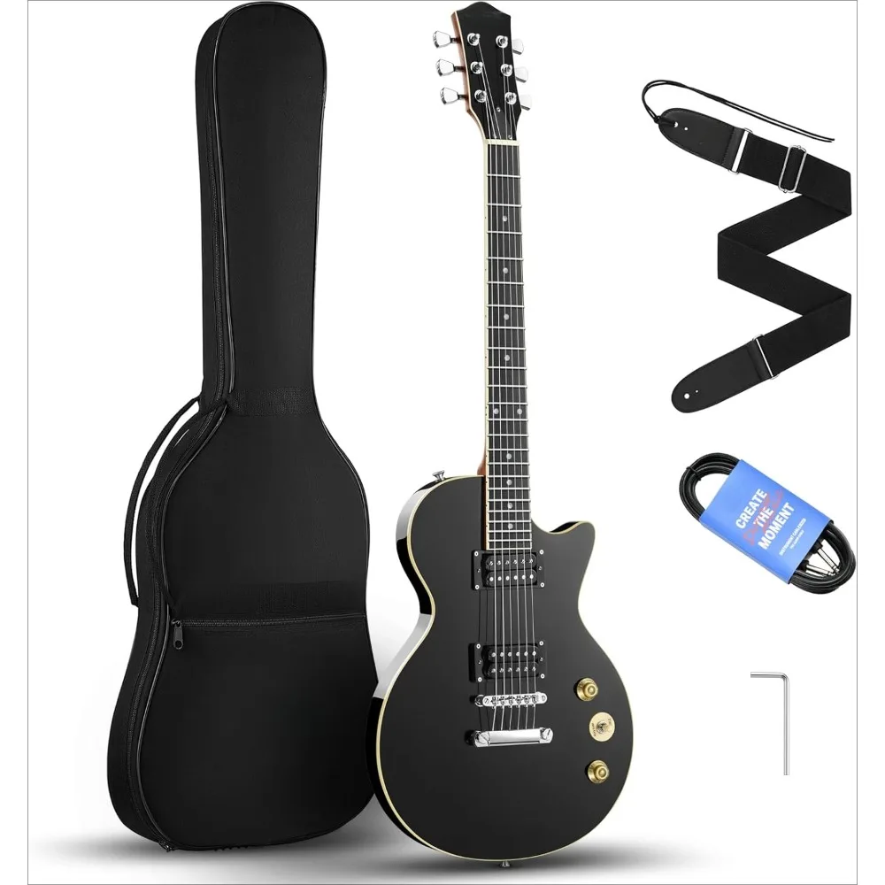 

Electric Guitar, Full-size 39 Inch Electric Guitar, Canadian Maple Neck, Solid Basswood Body,H-H Pickup,Volume and Pitch Control