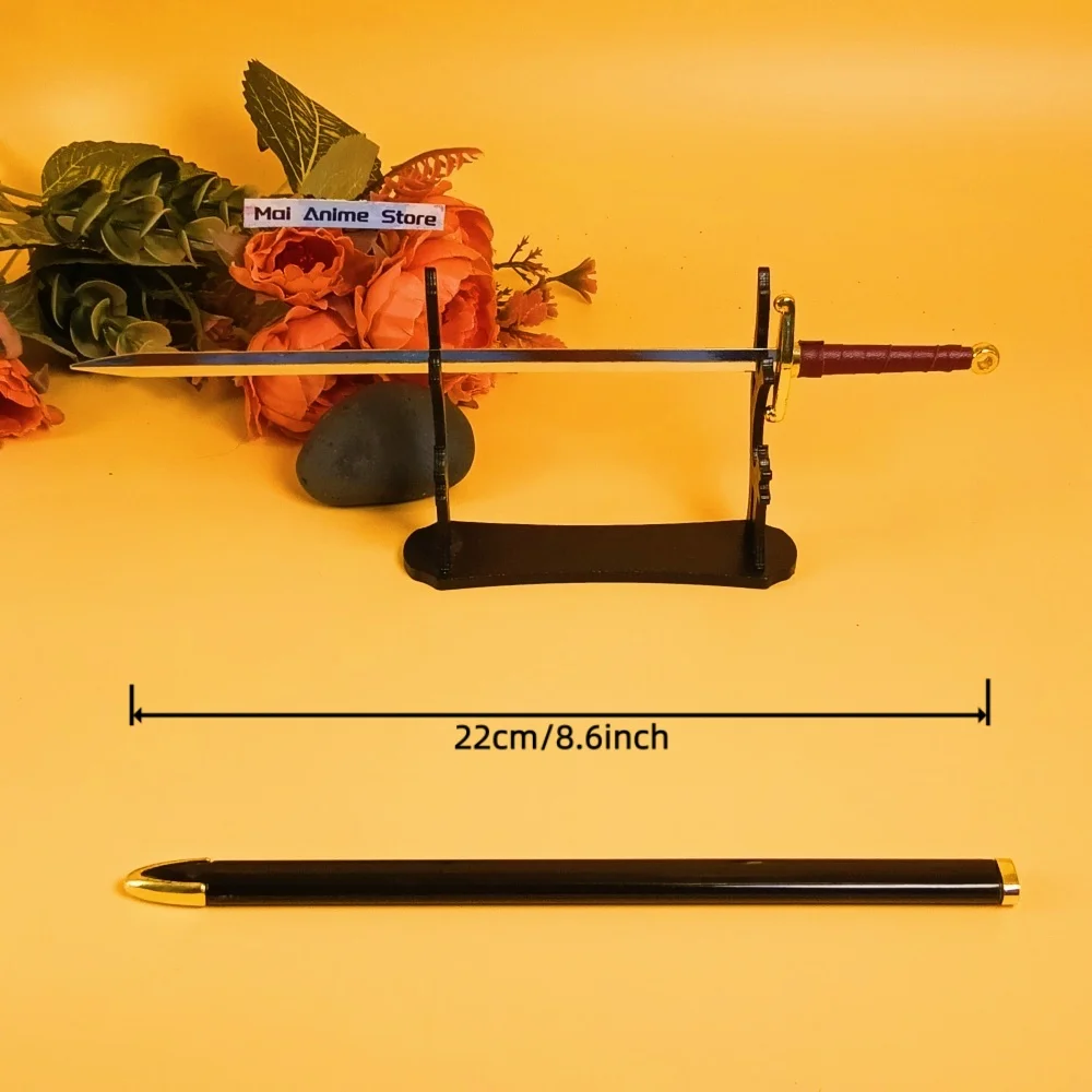 10-calowa stalowa katana Roronoa Zoro, żelazny nóż ninja, katana w naturalnym rozmiarze, oryginalna szabla samurajska, metalowy miecz anime Zoro, niedoładowana zabawka, prezent