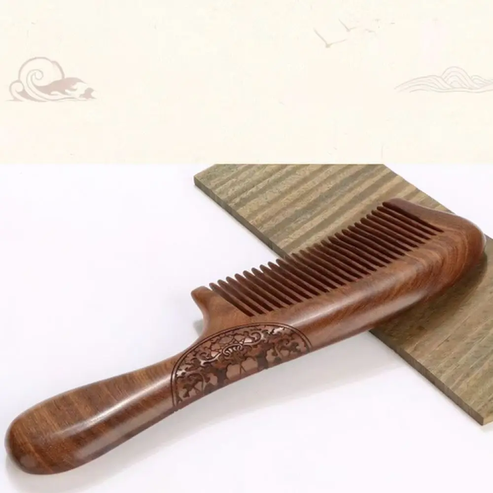Elegant Sandalwood Hair Comb Natural Wooden Brush Professional Massage Scalp Tool For Styling Gift Box Set