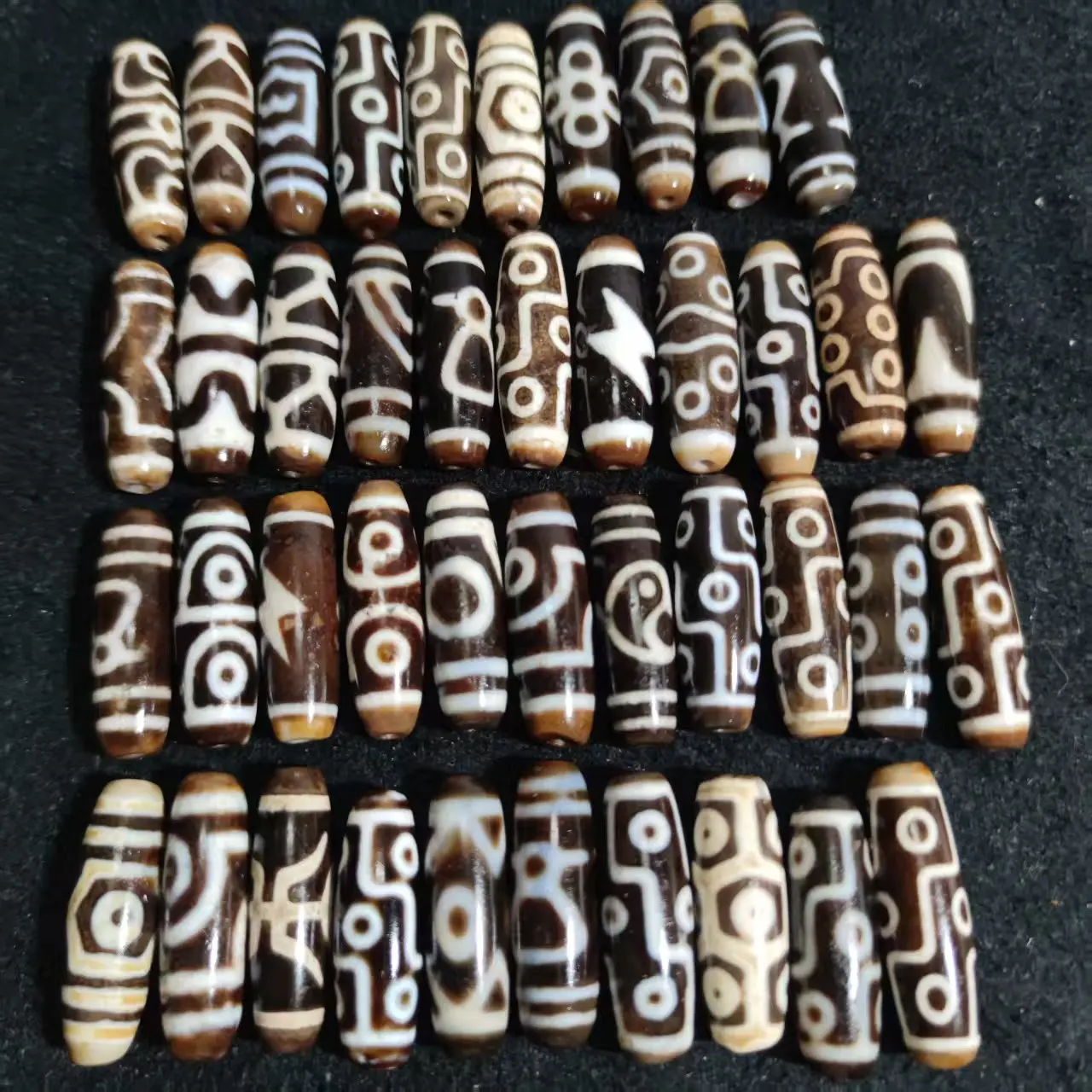 46pcs/lot 37mm Long Old Skin Popular Totems Natural Agate stones DIY Beads for jewelry making