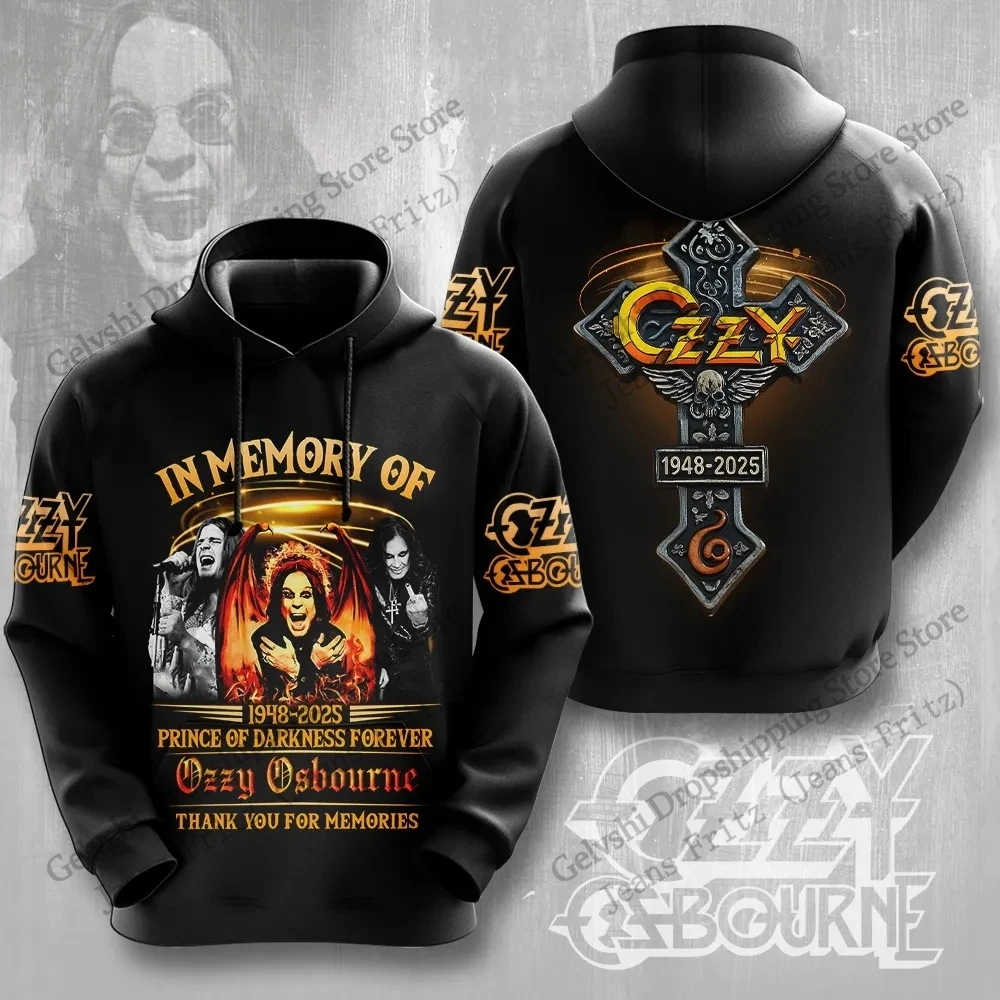 2025 جديد روك باند Ozzy Osbourne ثلاثية الأبعاد طباعة هوديس الرجال النساء موضة المتضخم هوديي البلوز للجنسين معطف الرجال هوديي الهيب هوب