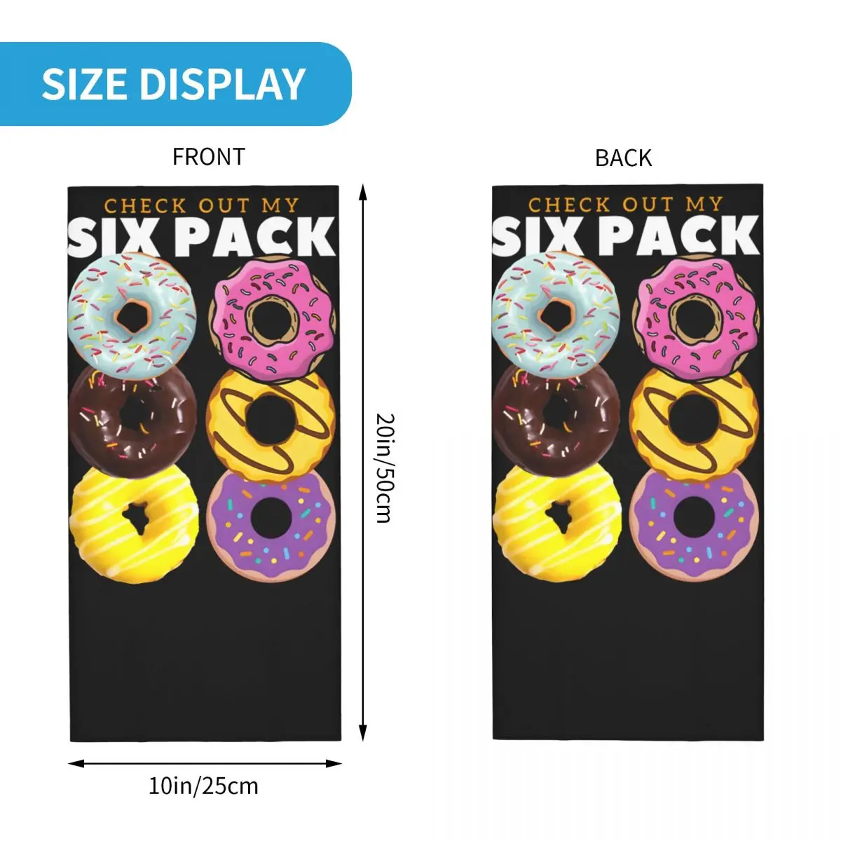 Donut Six Pack Motocross Bandana Neck Cover Printed Doughnut Face Mask Running Unisex Adult Winter