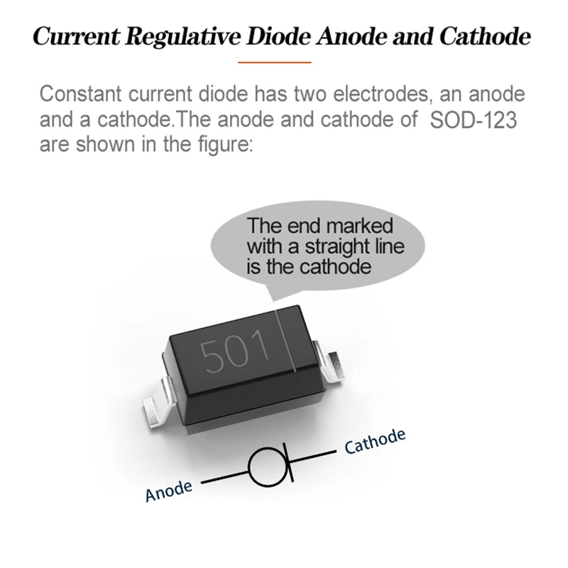 5PCS CRD Diode S-501T 0.50mA SMD SOD-123 Current Regulative Diode New It can be applied to LED power supply and sensors