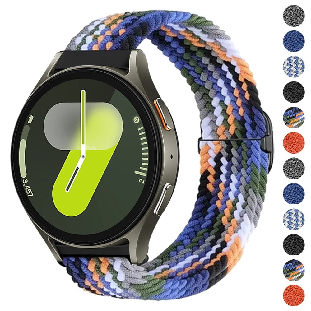 Nylon Strap for Samsung Galaxy Watch 7 6 5 4 40mm 44mm 6Classic 43/47mm 20mm 22mm Braided Solo Loop Band for Huawei Watch 3 4Pro