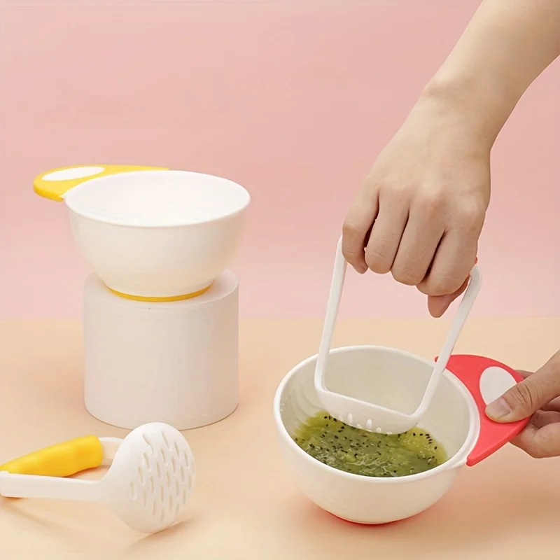 

baby manual food grinder, fruit puree grinding tool, grinding bowl, feeding spoon, rotating milk powder box, no charging