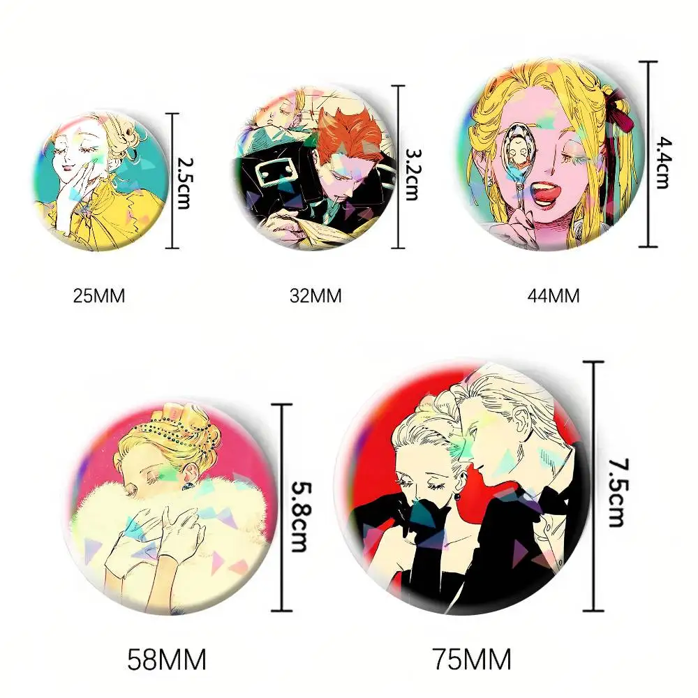 Veil Manga Emma and Alexander 75mm 58mm 44mm 25mm Brooch Backpack Hat Pins Accessories Toys