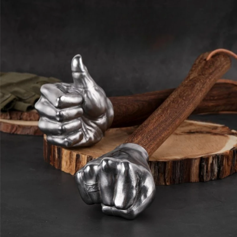 

Creative Stainless Steel Fist Shaped Hammer with Wooden Handle - Ideal for Home Decor, Outdoor Camping, and as a Nail Hammer