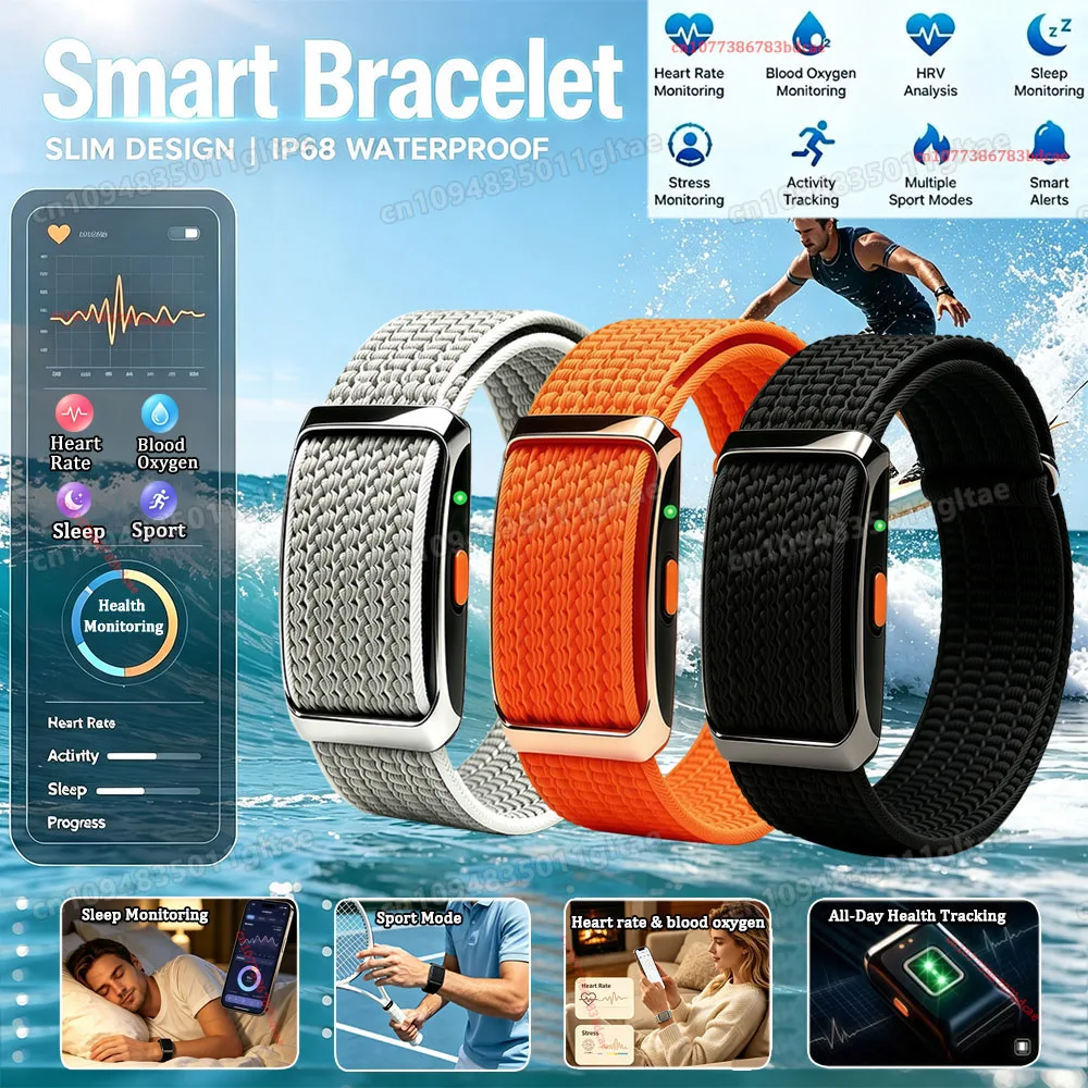 Gesundheits-Smart-Armband Sport Wasserdichtes Smart-Armband Herzfrequenz Blutsauerstoff Schlafüberwachung Schrittzähler Smart-Band für Frauen und Männer HT30