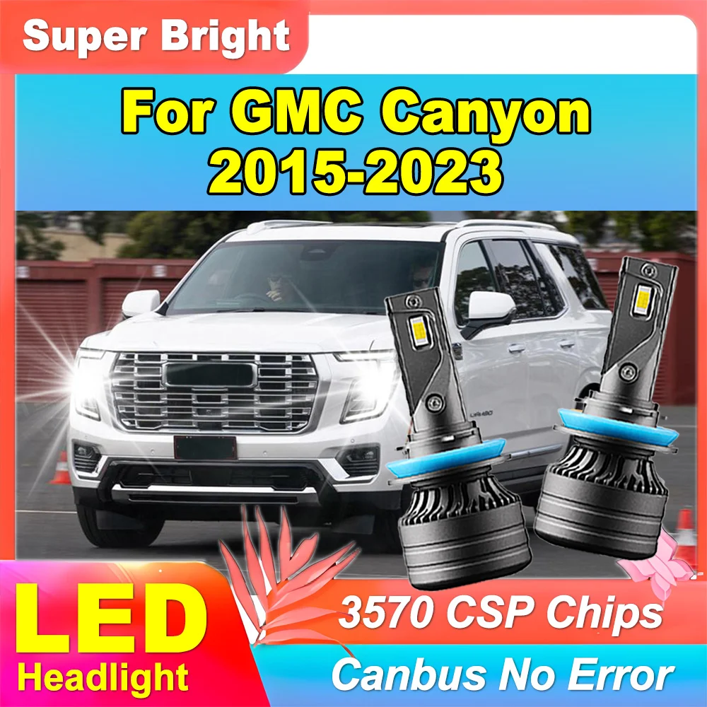 

2PCS H11 H8 H9 120W High Power 6000K Super Bright White LED Headlight 20000LM 12V 24V Plug and Play For GMC Canyon 2015-2023